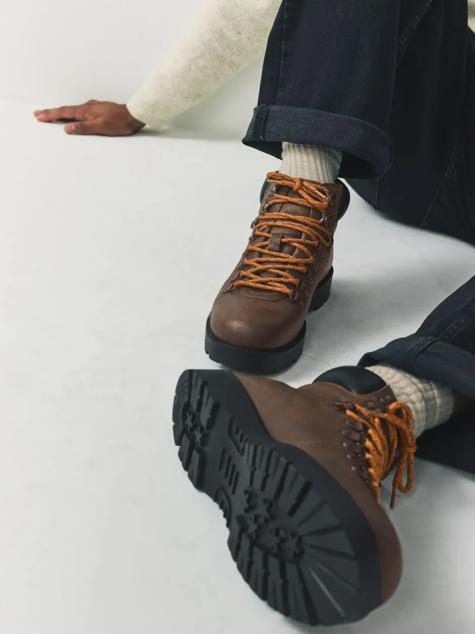 Next Brown Leather Hiker Style Boots Online