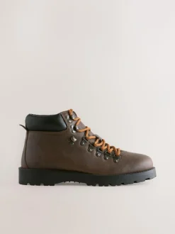 Next Brown Leather Hiker Style Boots Online