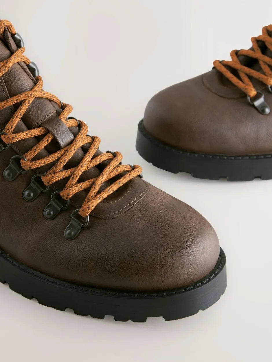 Next Brown Leather Hiker Style Boots Online