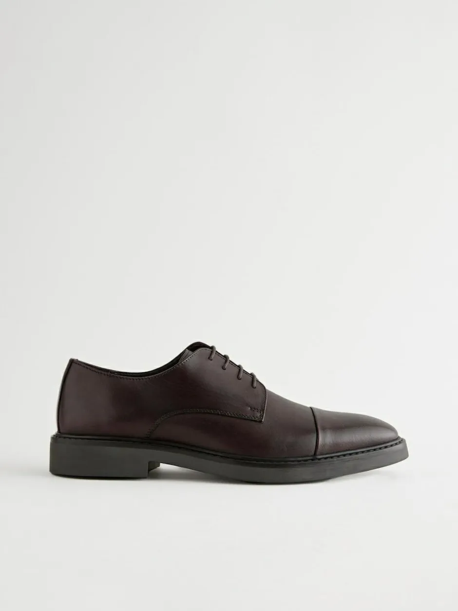 Next Leather Toe Cap Shoes Brown Clearance