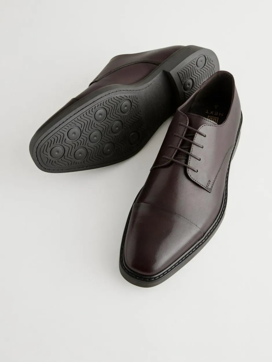 Next Leather Toe Cap Shoes Brown Clearance