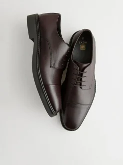 Next Leather Toe Cap Shoes Brown Clearance