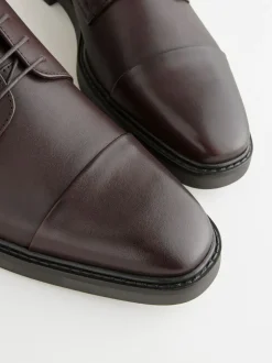 Next Leather Toe Cap Shoes Brown Clearance