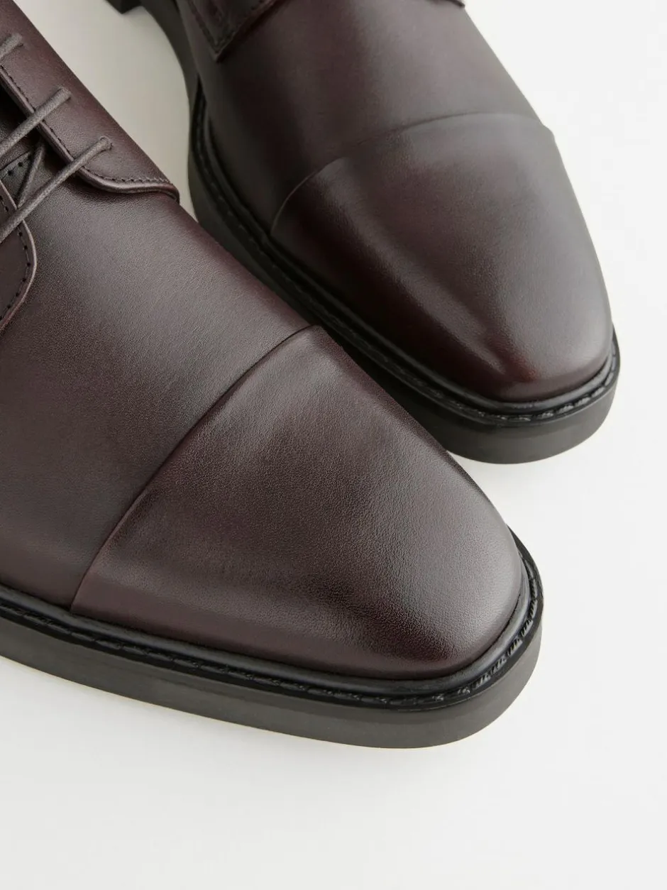 Next Leather Toe Cap Shoes Brown Clearance