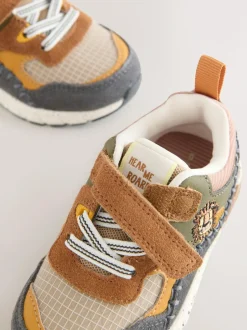 Next Brown Lion Standard Fit (F) Elastic Lace Trainers Best