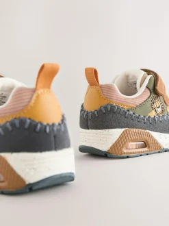 Next Brown Lion Standard Fit (F) Elastic Lace Trainers Best
