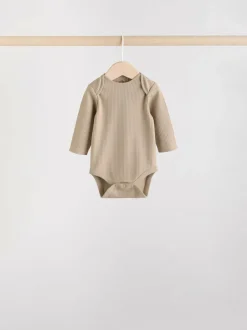 Next Brown Long Sleeve Baby Bodysuits 5 Pack Sale