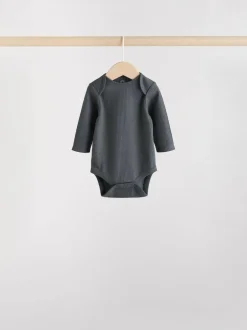 Next Brown Long Sleeve Baby Bodysuits 5 Pack Sale