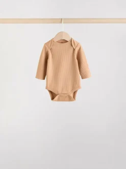 Next Brown Long Sleeve Baby Bodysuits 5 Pack Sale