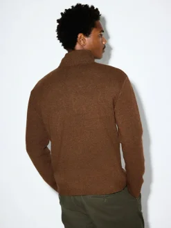 Next Brown N.Premium Mid-Weight Bushwick Graphic Zip Neck Jumper Online
