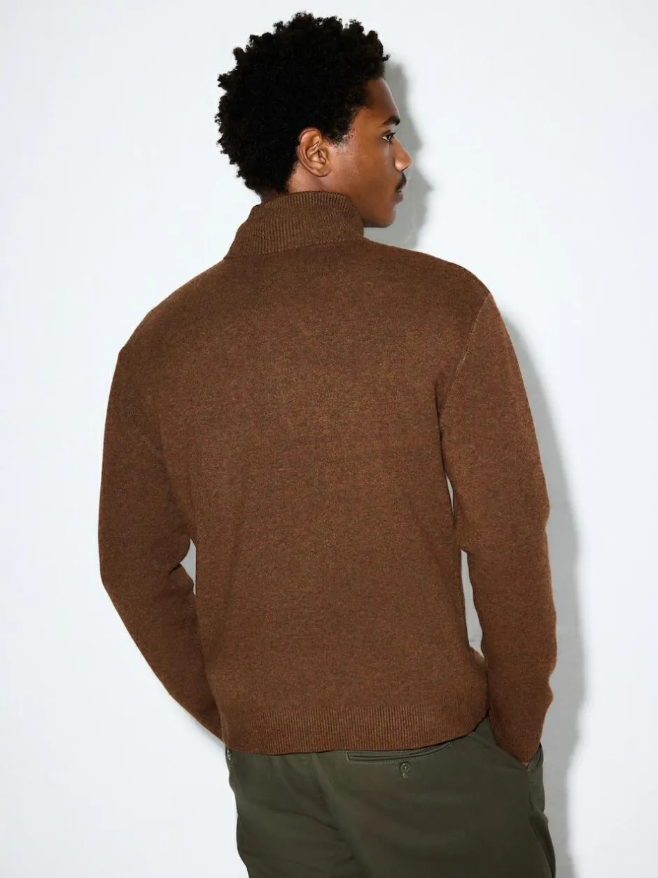 Next Brown N.Premium Mid-Weight Bushwick Graphic Zip Neck Jumper Online