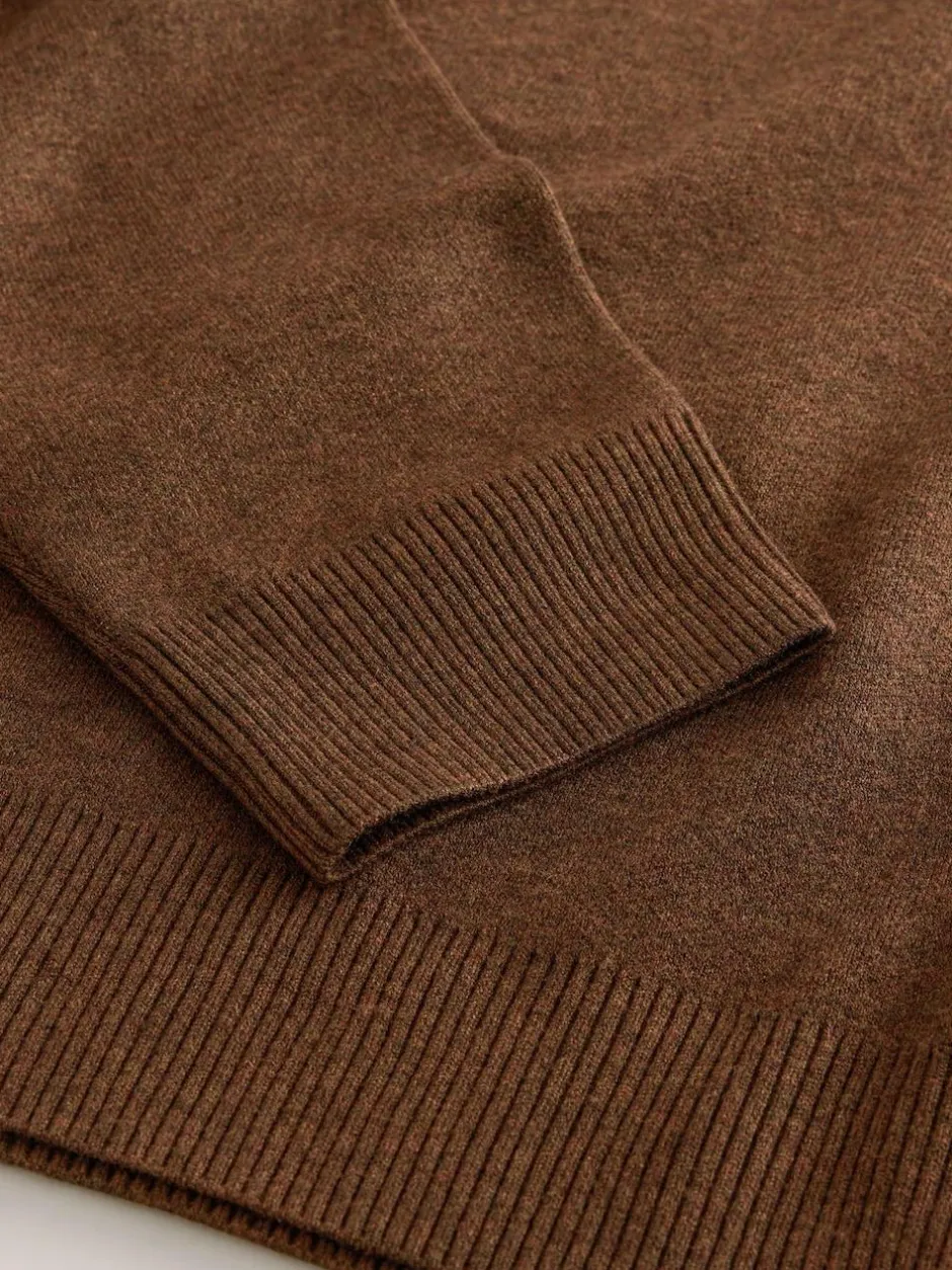 Next Brown N.Premium Mid-Weight Bushwick Graphic Zip Neck Jumper Online