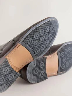 Next Oxford Wingcap Leather Shoes Brown Clearance