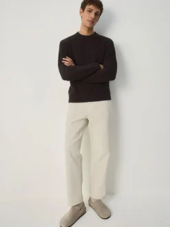 Next Regular Fit Textured Crew Jumper Brown Online