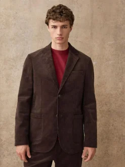 Next Relaxed Fit Corduroy Suit Jacket Brown