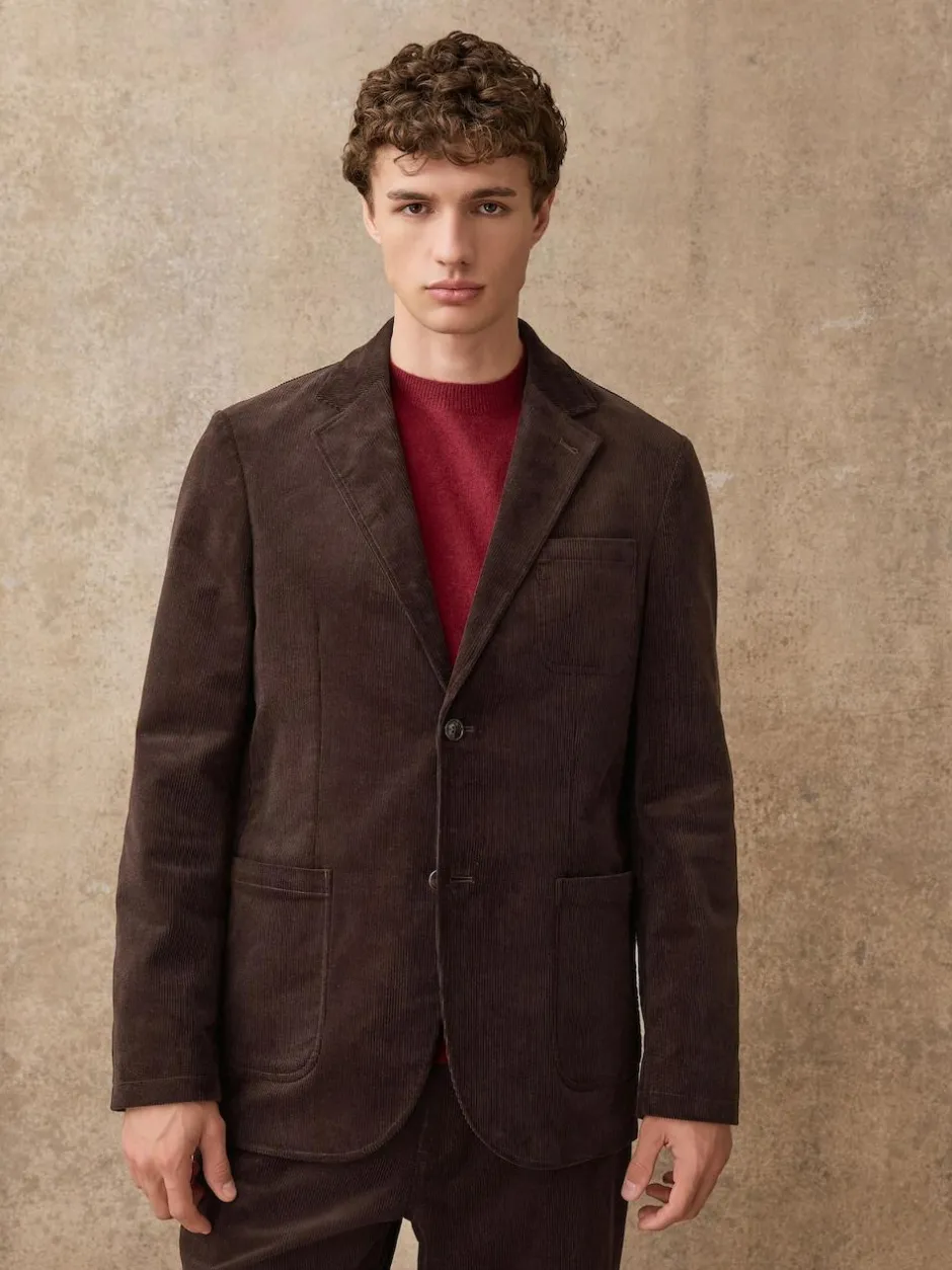 Next Relaxed Fit Corduroy Suit Jacket Brown
