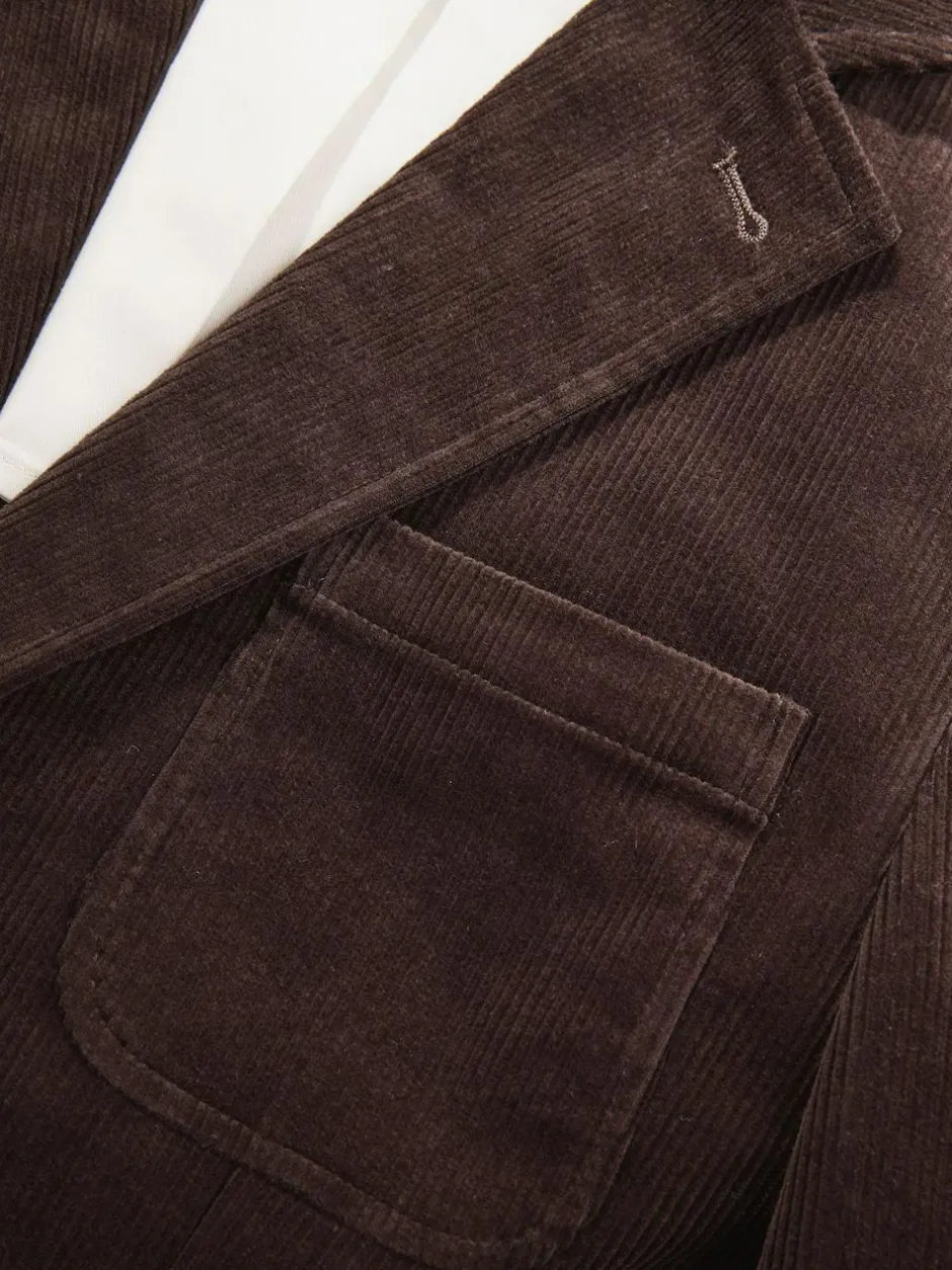 Next Relaxed Fit Corduroy Suit Jacket Brown