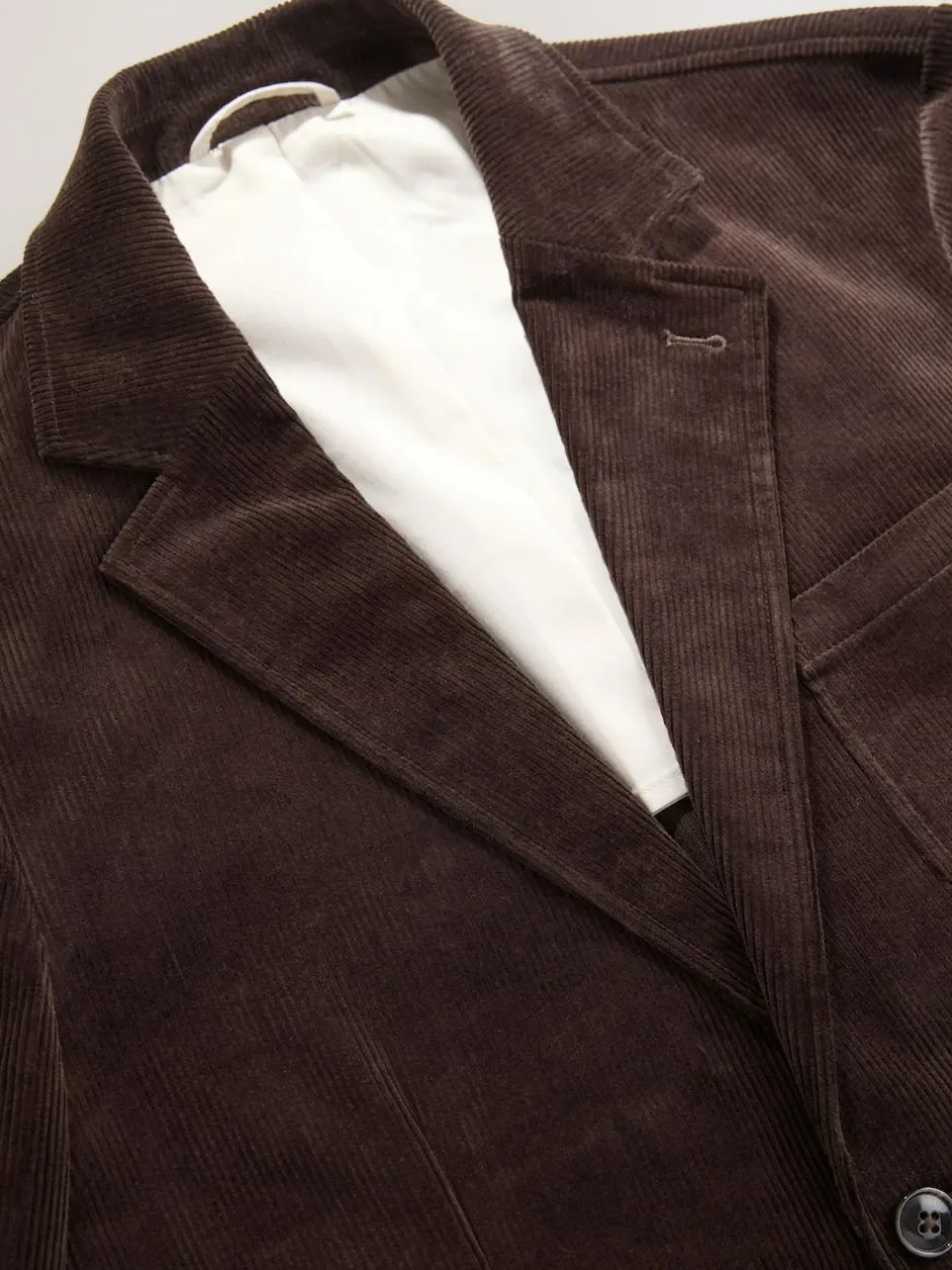Next Relaxed Fit Corduroy Suit Jacket Brown