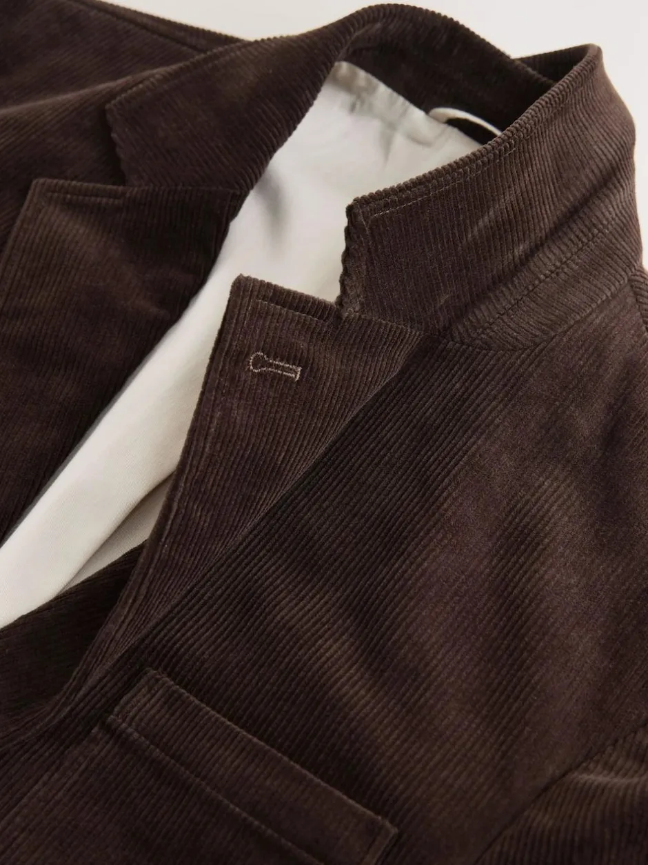 Next Relaxed Fit Corduroy Suit Jacket Brown