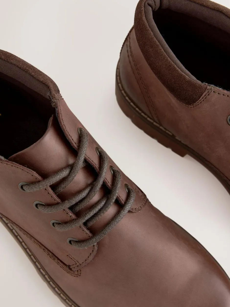 Next Rugged Leather Ankle Boots Brown Best