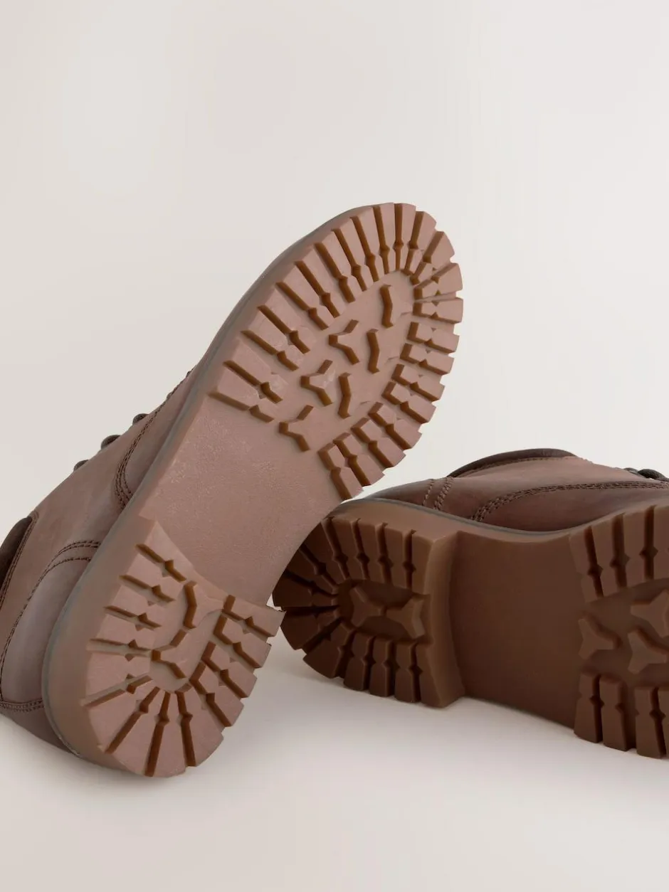 Next Rugged Leather Ankle Boots Brown Best