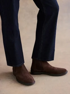 Next Brown Smart Suede Chelsea Boots
