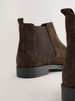 Next Brown Smart Suede Chelsea Boots