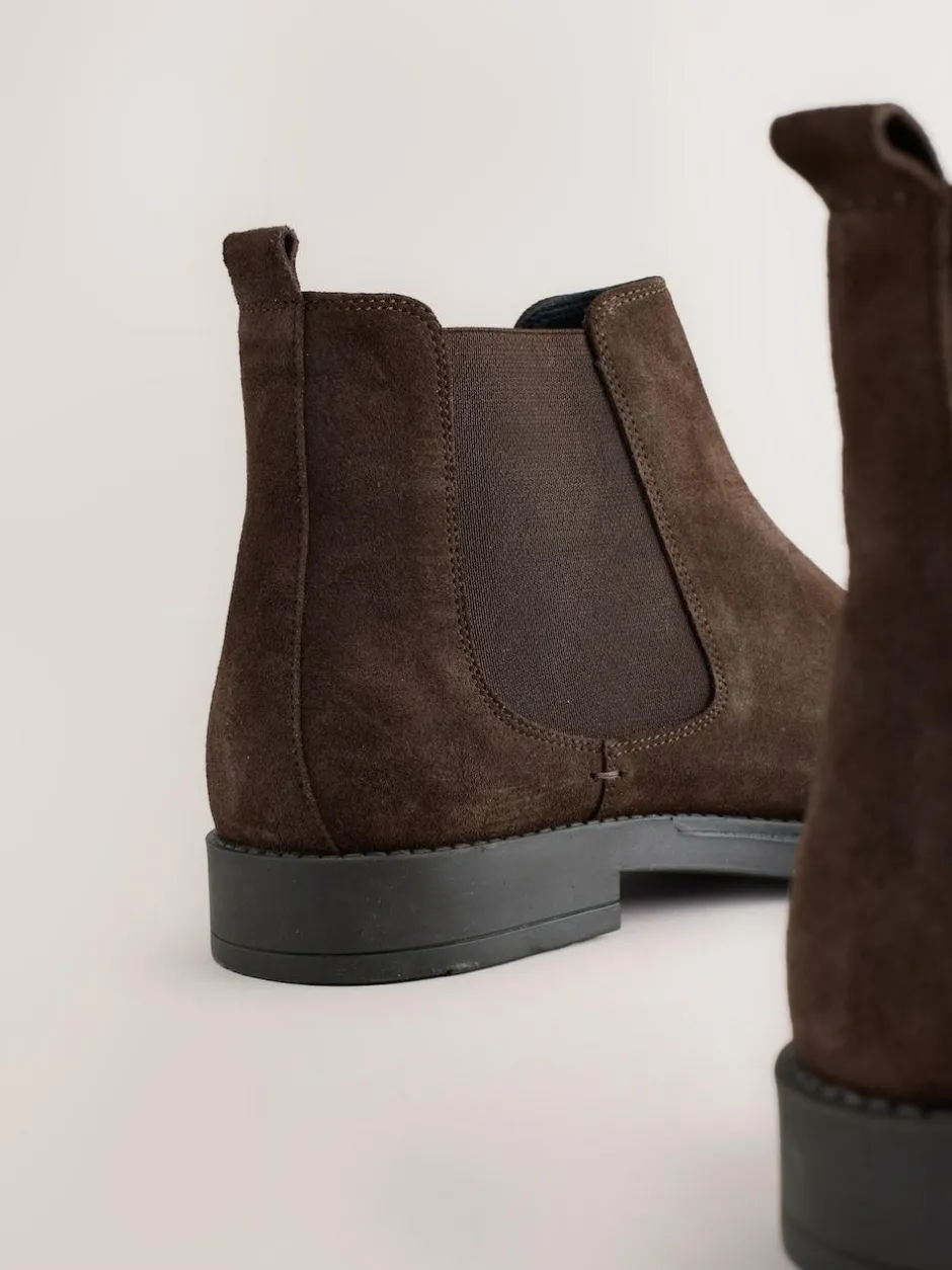 Next Brown Smart Suede Chelsea Boots