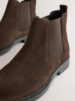 Next Brown Smart Suede Chelsea Boots