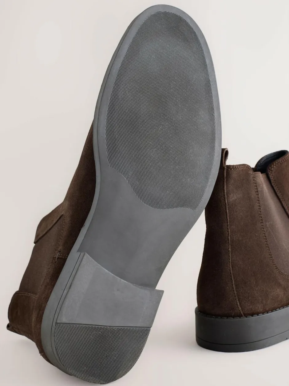 Next Brown Smart Suede Chelsea Boots