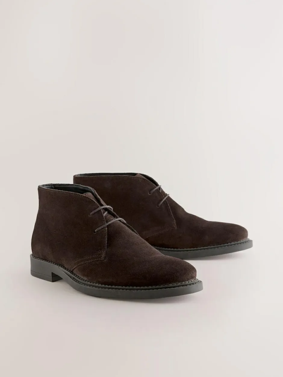Next Smart Suede Chukka Boots Brown Clearance