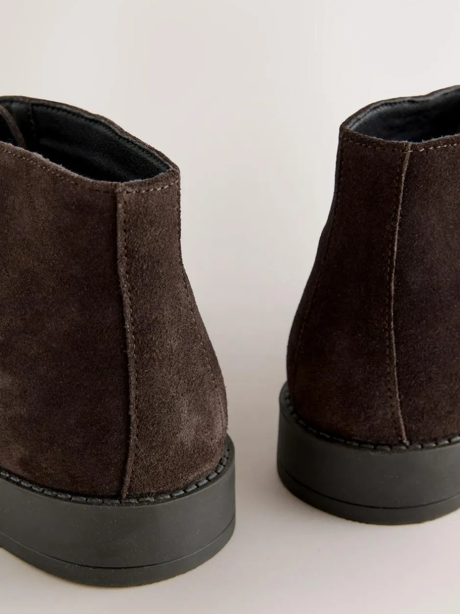Next Smart Suede Chukka Boots Brown Clearance