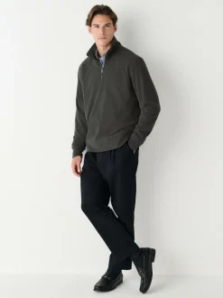 Next Soft Touch Quarter Zip Neck Fleece Brown