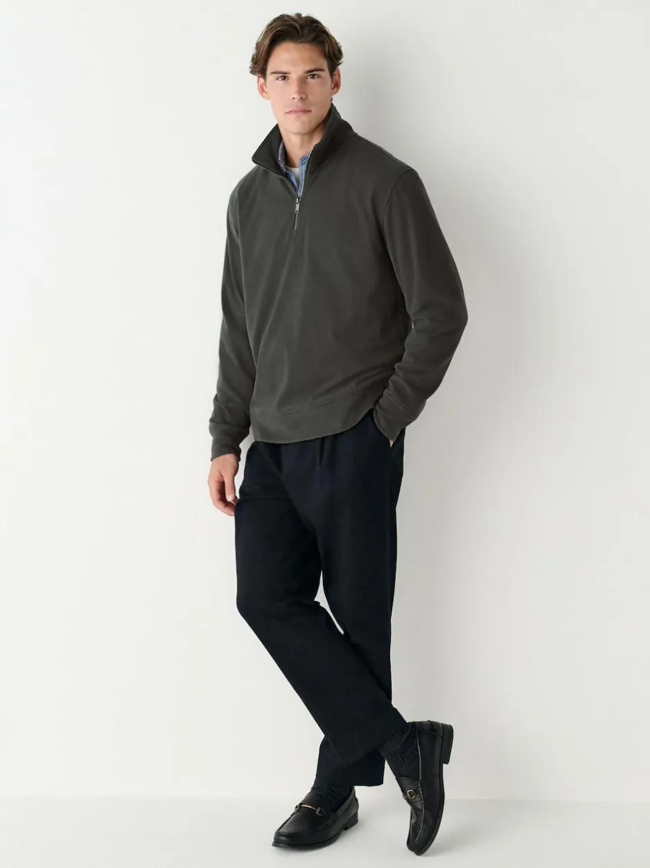 Next Soft Touch Quarter Zip Neck Fleece Brown