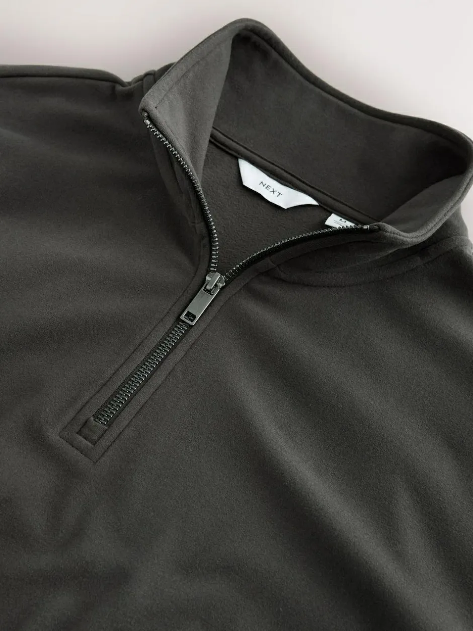 Next Soft Touch Quarter Zip Neck Fleece Brown