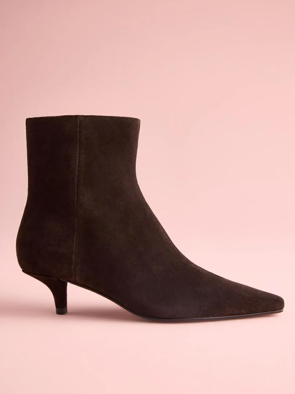 Next Tabitha Simmons x Underset Heel Ankle Boots Brown Suede New