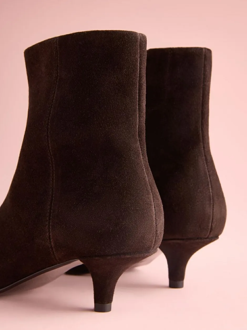 Next Tabitha Simmons x Underset Heel Ankle Boots Brown Suede New