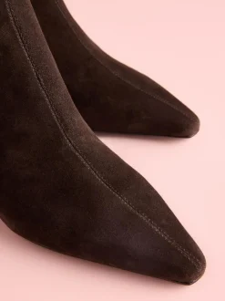 Next Tabitha Simmons x Underset Heel Ankle Boots Brown Suede New