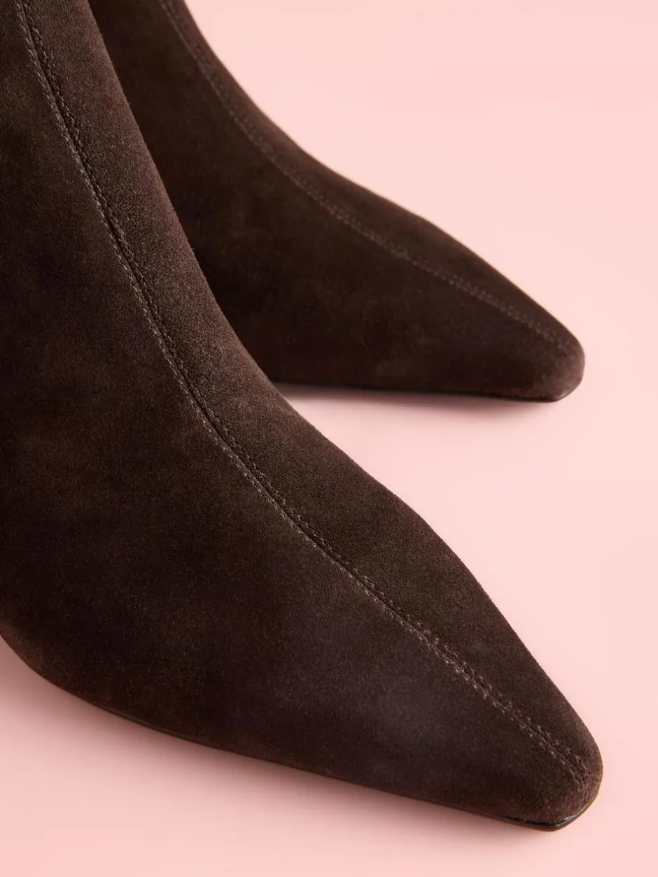 Next Tabitha Simmons x Underset Heel Ankle Boots Brown Suede New
