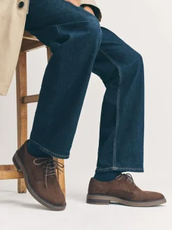 Next Suedette Derby Shoes Brown Online