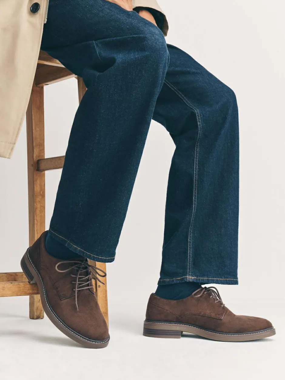 Next Suedette Derby Shoes Brown Online