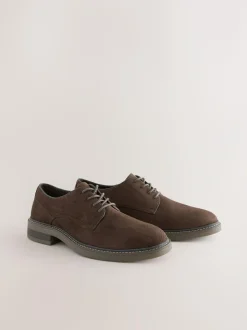 Next Suedette Derby Shoes Brown Online