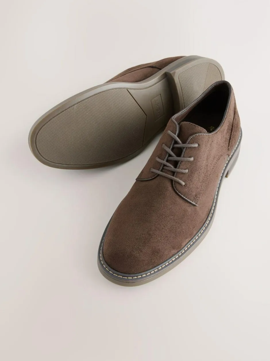 Next Suedette Derby Shoes Brown Online