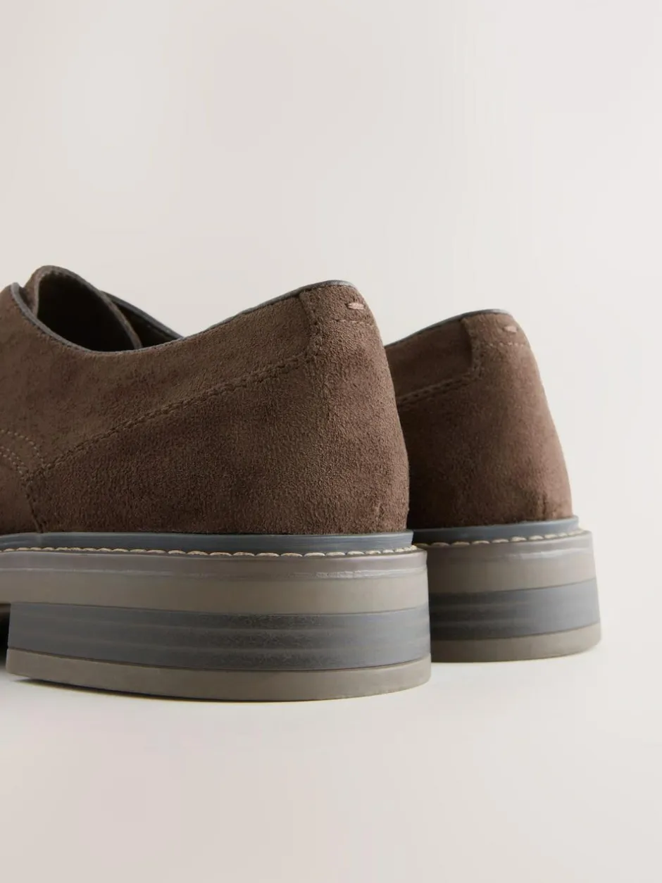 Next Suedette Derby Shoes Brown Online