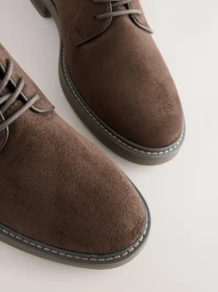 Next Suedette Derby Shoes Brown Online