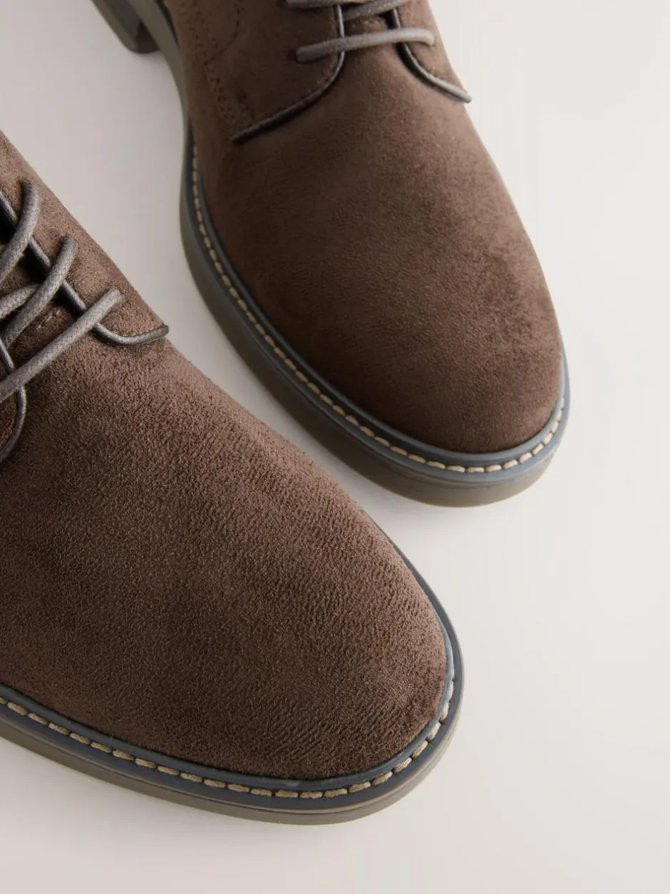 Next Suedette Derby Shoes Brown Online