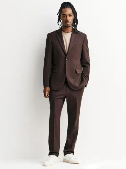 Next Brown Tailored Fit Motionflex Stretch Suit Jacket Online