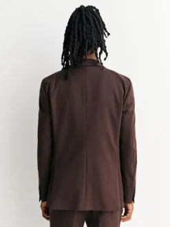 Next Brown Tailored Fit Motionflex Stretch Suit Jacket Online