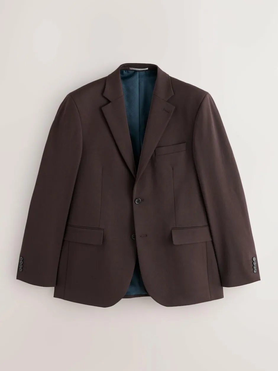 Next Brown Tailored Fit Motionflex Stretch Suit Jacket Online