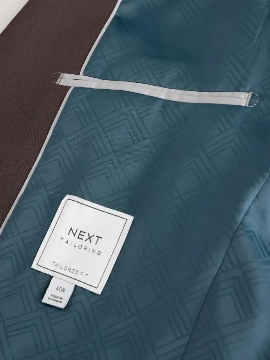 Next Brown Tailored Fit Motionflex Stretch Suit Jacket Online